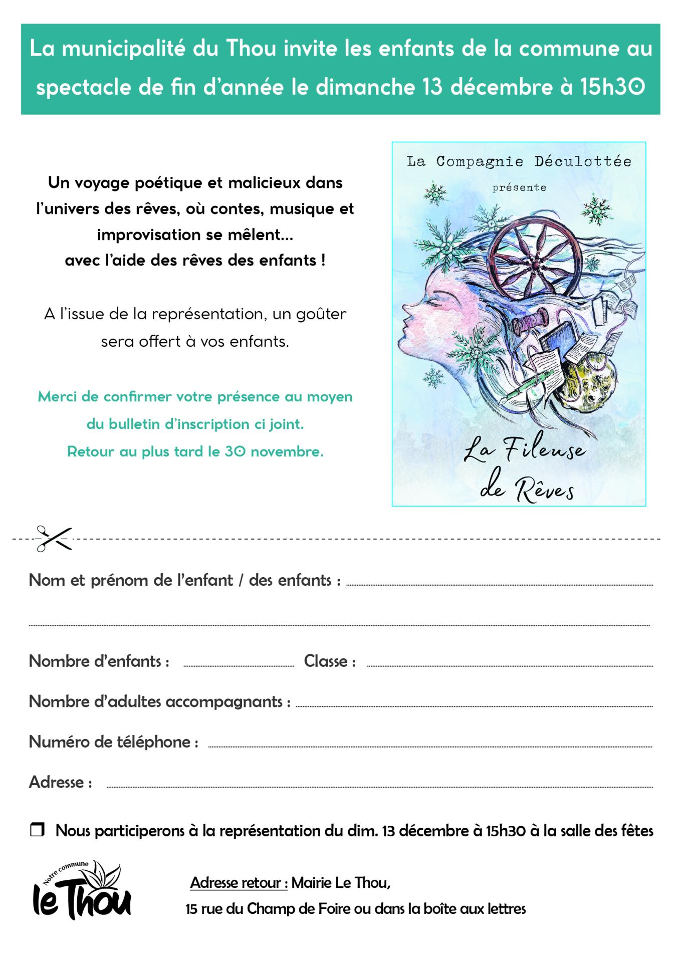 A5 pour invitation spectacle noel 2026