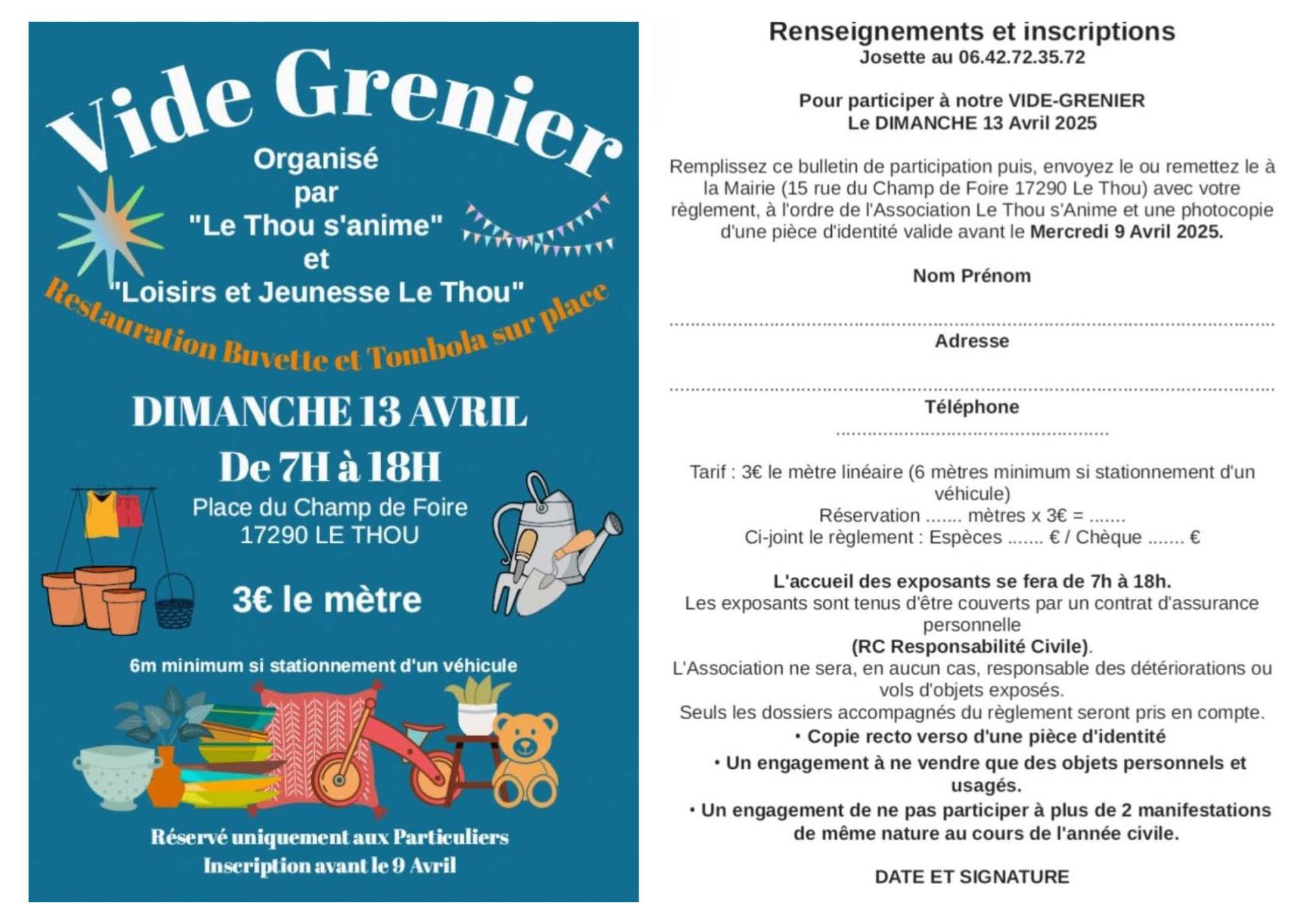 Vide grenier 13 04 25