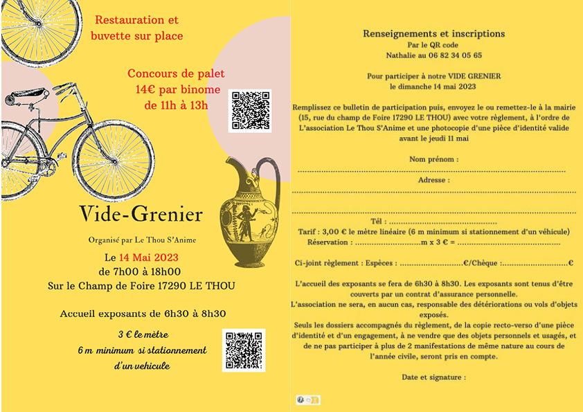 Vide grenier 14 mai