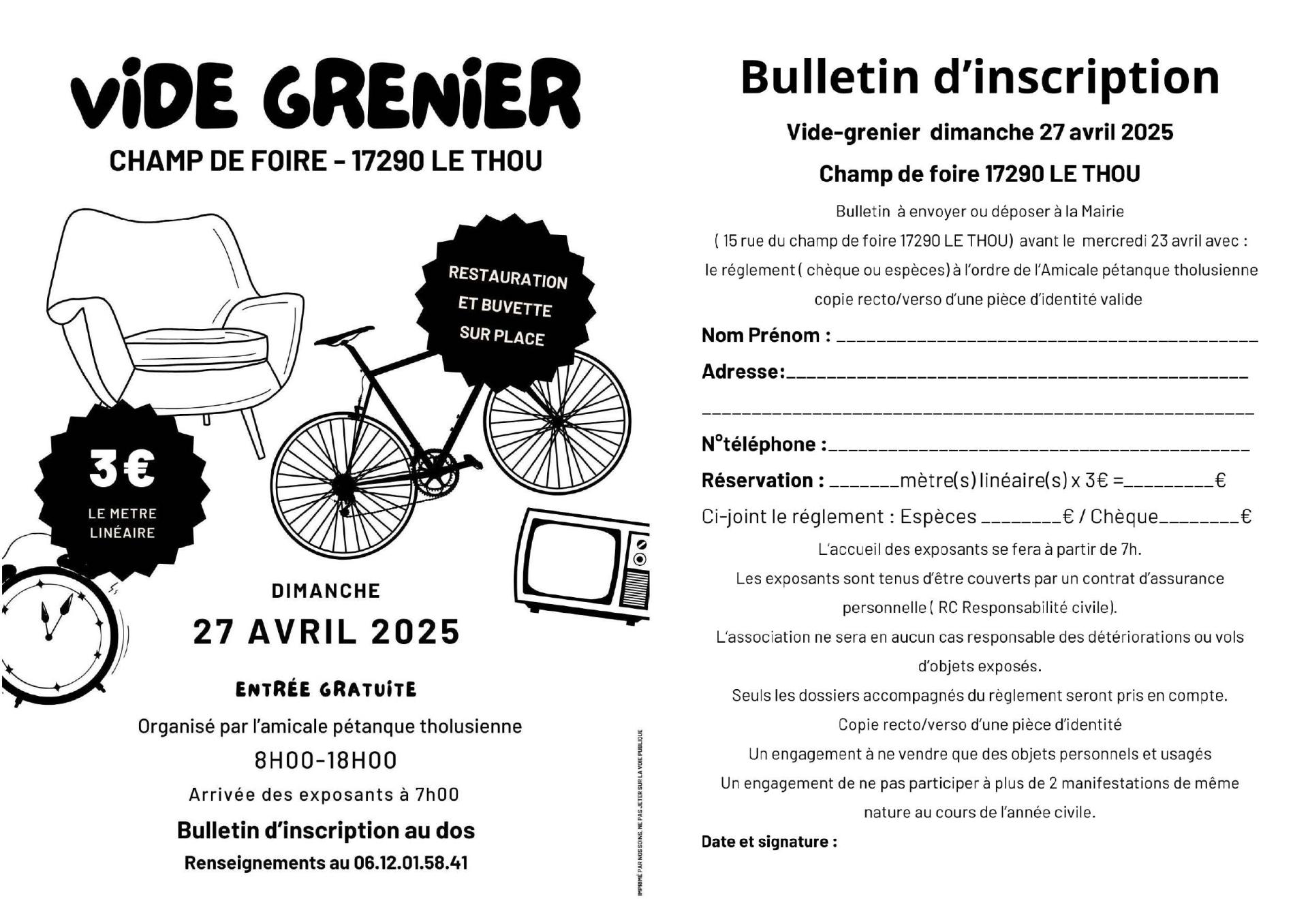 Vide grenier 27 04 25